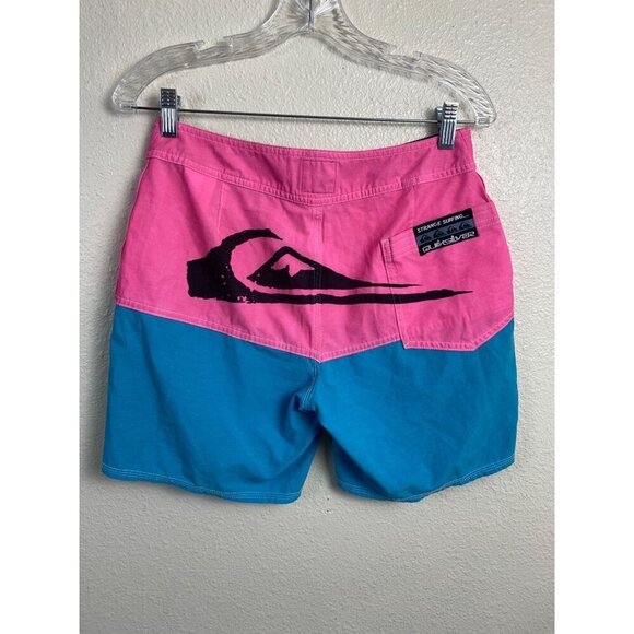 Quicksilver Board Short Mens Size 28 Stranger Things Pink Blue Surf beach - Picture 2 of 13